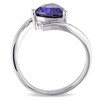 Thumbnail Image 2 of 8.0mm Trillion-Cut Lab-Created Blue Sapphire and Diamond Accent Bypass Ring in Sterling Silver