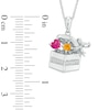 Thumbnail Image 1 of Heart-Shaped Lab-Created Ruby, Citrine and Diamond Accent Gift Box Pendant in Sterling Silver