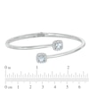 Thumbnail Image 1 of 5.0mm Cushion-Cut Lab-Created Blue Spinel and White Sapphire Frame Hinged Bangle in Sterling Silver