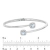 Thumbnail Image 1 of 5.0mm Cushion-Cut Lab-Created Blue Spinel and White Sapphire Frame Hinged Bangle in Sterling Silver