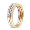 Thumbnail Image 1 of 0.60 CT. T.W. Diamond Stackable Three Band Set in Sterling Silver with Two-Tone Rhodium Plating