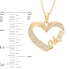 Lab-Created White Sapphire "Mom" Heart Pendant in Sterling Silver with 18K Gold Plate
