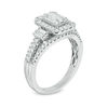 Thumbnail Image 1 of 1.00 CT. T.W. Baguette Composite Diamond Rectangular Frame Engagement Ring in 14K White Gold