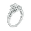 Thumbnail Image 2 of 1.00 CT. T.W. Baguette Composite Diamond Rectangular Frame Engagement Ring in 14K White Gold