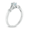 Thumbnail Image 2 of Oval Aquamarine and Diamond Accent Collar Pendant and Ring Set in Sterling Silver - Size 7