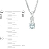 Thumbnail Image 3 of Oval Aquamarine and Diamond Accent Collar Pendant and Ring Set in Sterling Silver - Size 7