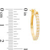 Thumbnail Image 2 of Lab-Created Yellow Opal Hoop Earrings in Sterling Silver with 18K Gold Plate