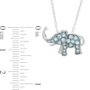 Thumbnail Image 1 of Swiss Blue Topaz Elephant Pendant in Sterling Silver