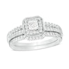 Thumbnail Image 0 of 0.45 CT. T.W. Princess-Cut Diamond Cushion Frame Bridal Set in Sterling Silver