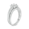 Thumbnail Image 2 of 0.45 CT. T.W. Princess-Cut Diamond Cushion Frame Bridal Set in Sterling Silver