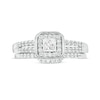 Thumbnail Image 3 of 0.45 CT. T.W. Princess-Cut Diamond Cushion Frame Bridal Set in Sterling Silver