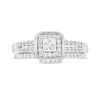 Thumbnail Image 4 of 0.45 CT. T.W. Princess-Cut Diamond Cushion Frame Bridal Set in Sterling Silver