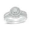 Thumbnail Image 0 of 0.45 CT. T.W. Diamond Double Frame Bridal Set in 10K White Gold