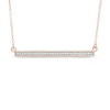 Thumbnail Image 0 of Lab-Created White Sapphire Bar Necklace in Sterling Silver with 18K Rose Gold Plate