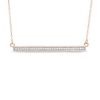 Thumbnail Image 1 of Lab-Created White Sapphire Bar Necklace in Sterling Silver with 18K Rose Gold Plate