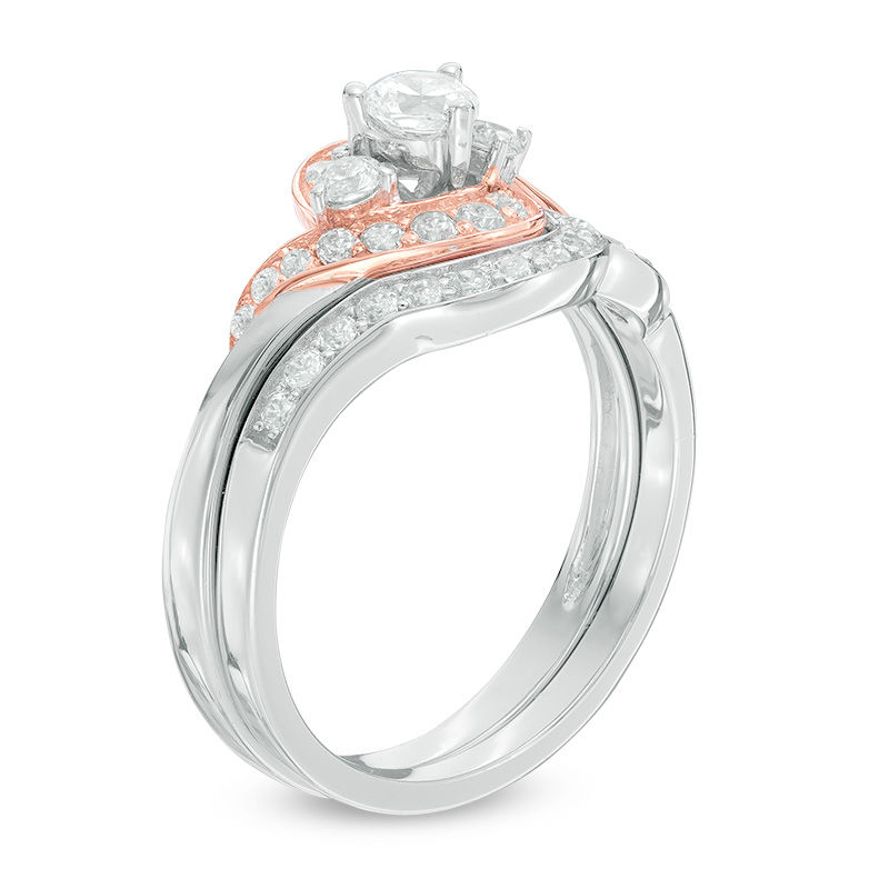 0.70 CT. T.W. Diamond Twist Frame Bridal Set 10K Two-Tone Gold