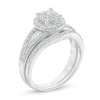 Thumbnail Image 1 of 0.46 CT. T.W. Composite Diamond Double Frame Split Shank Bridal Set in 10K White Gold