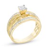 Thumbnail Image 1 of 0.18 CT. T.W. Diamond Slant Bridal Set in 10K Gold