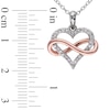 0.10 CT. T.W. Diamond Sideways Infinity Heart Pendant in Sterling Silver with Rose Rhodium Plating