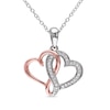 Thumbnail Image 0 of 0.14 CT. T.W. Diamond Infinity Intertwining Heart Pendant in Sterling Silver with Rose Rhodium Plating