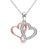0.14 CT. T.W. Diamond Infinity Intertwining Heart Pendant in Sterling Silver with Rose Rhodium Plating