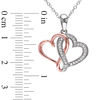 Thumbnail Image 2 of 0.14 CT. T.W. Diamond Infinity Intertwining Heart Pendant in Sterling Silver with Rose Rhodium Plating