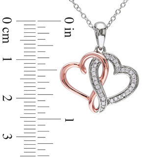 0.14 CT. T.W. Diamond Infinity Intertwining Heart Pendant in Sterling Silver with Rose Rhodium Plating
