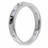 Thumbnail Image 2 of Men's Diamond Accent Three Stone Slant Band in Sterling Silver