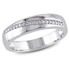 Thumbnail Image 1 of Men's 0.10 CT. T.W. Diamond Slant Band in Sterling Silver