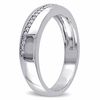 Thumbnail Image 2 of Men's 0.10 CT. T.W. Diamond Slant Band in Sterling Silver