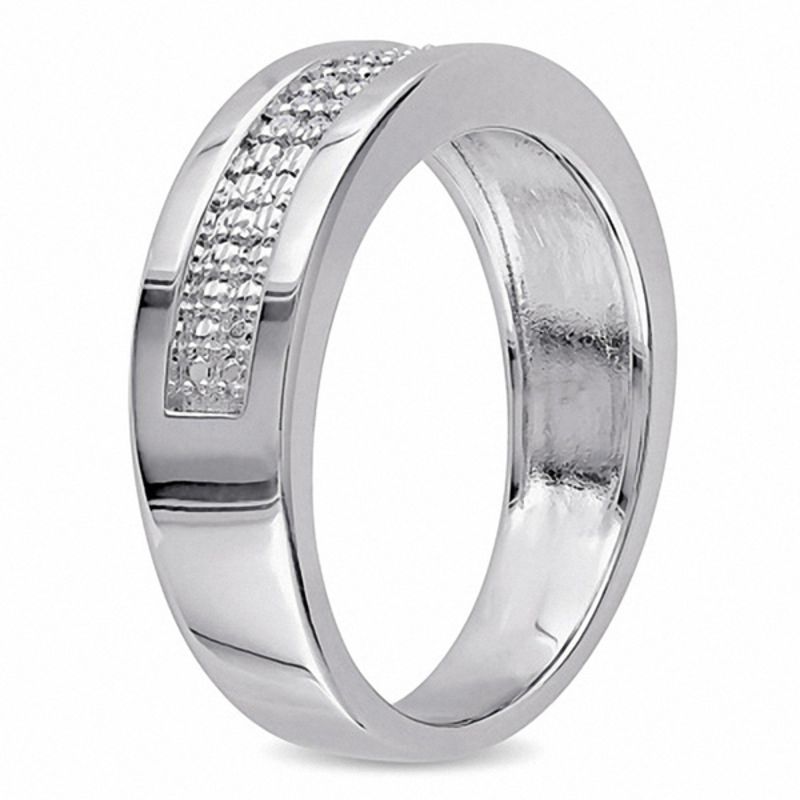 0.10 CT. T.W. Diamond Double Row Band in Sterling Silver