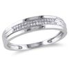 Thumbnail Image 0 of Men's 0.09 CT. T.W. Diamond Double Row Milgrain Band in 10K White Gold