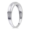 Thumbnail Image 2 of 0.09 CT. T.W. Diamond Double Row Milgrain Band in 10K White Gold