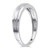 Thumbnail Image 1 of Men's 0.09 CT. T.W. Diamond Double Row Milgrain Band in 10K White Gold