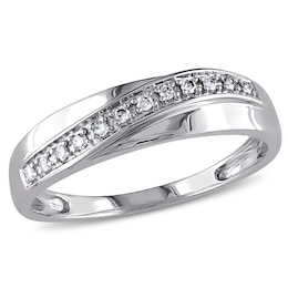 0.09 CT. T.W. Diamond Slant Band in 10K White Gold