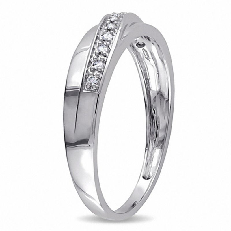 0.09 CT. T.W. Diamond Slant Band in 10K White Gold