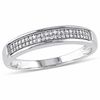Thumbnail Image 1 of Men's 0.13 CT. T.W. Diamond Double Row Milgrain Band in 10K White Gold