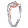 Thumbnail Image 1 of Diamond Accent Triple Intertwined Heart Ring in Sterling Silver with Rose Rhodium Plating