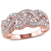 Thumbnail Image 0 of 0.13 CT. T.W. Diamond Open Braid Ring in Sterling Silver with Rose Rhodium Plating