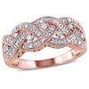 0.13 CT. T.W. Diamond Open Braid Ring in Sterling Silver with Rose Rhodium Plating