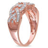 Thumbnail Image 1 of 0.13 CT. T.W. Diamond Open Braid Ring in Sterling Silver with Rose Rhodium Plating