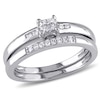 Thumbnail Image 0 of 0.17 CT. T.W. Quad Princess-Cut Diamond Bridal Set in Sterling Silver