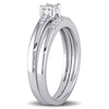 Thumbnail Image 1 of 0.17 CT. T.W. Quad Princess-Cut Diamond Bridal Set in Sterling Silver