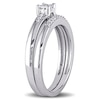 Thumbnail Image 2 of 0.17 CT. T.W. Quad Princess-Cut Diamond Bridal Set in Sterling Silver