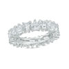 Thumbnail Image 0 of 4.0mm Heart-Shaped Lab-Created White Sapphire Eternity Band in Sterling Silver
