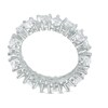 Thumbnail Image 2 of 4.0mm Heart-Shaped Lab-Created White Sapphire Eternity Band in Sterling Silver