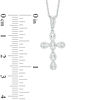 0.21 CT. T.W. Diamond Teardrop Cross Pendant in 10K White Gold