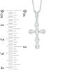 Thumbnail Image 1 of 0.21 CT. T.W. Diamond Teardrop Cross Pendant in 10K White Gold