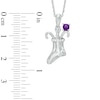Thumbnail Image 1 of 3.0mm Amethyst and Diamond Accent Stocking Pendant in Sterling Silver