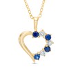 Thumbnail Image 1 of Lab-Created Blue and White Sapphire Heart Pendant in Sterling Silver with 18K Gold Plate